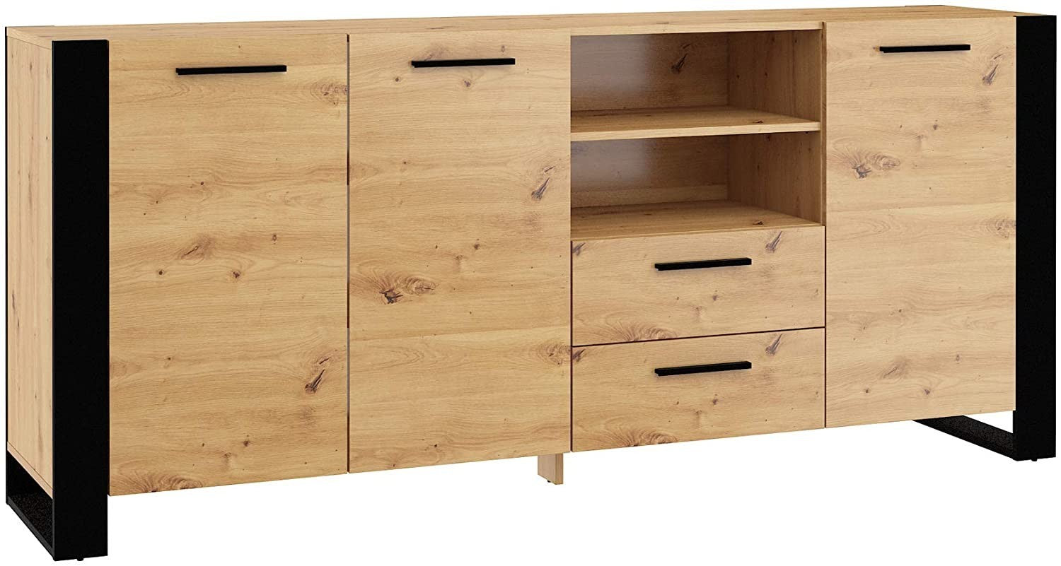 Mobile Credenza Nuka Cm 197 x 45 x 87H colore Rovere Rustico