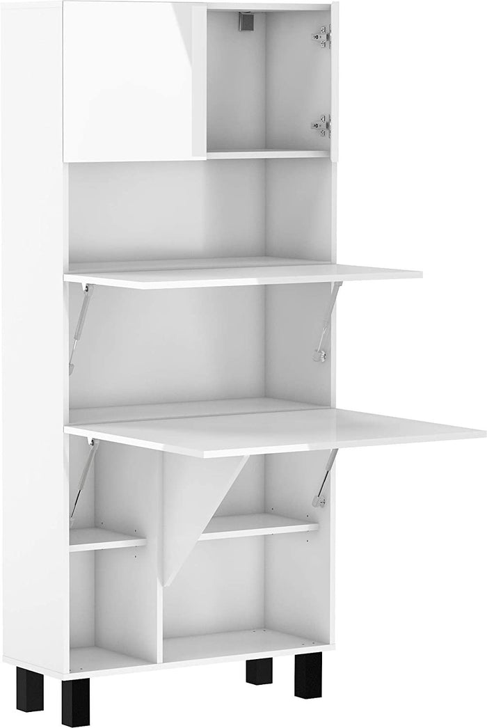 Mobile multiuso Libreria e Scrivania pieghevole 80x175hx92 HOMI