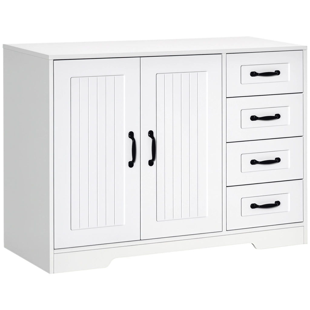 Credenza con 4 cassetti e 1 anta ¨C Xylo ¨C bianco 105x40x76 cm