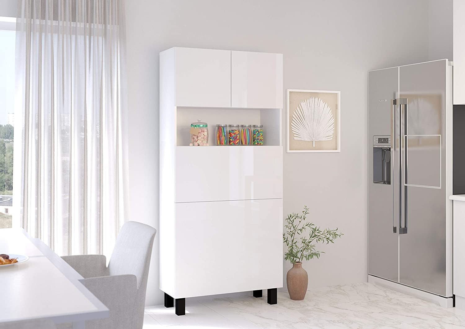 Mobile multiuso Libreria e Scrivania pieghevole 80x175hx92 HOMI