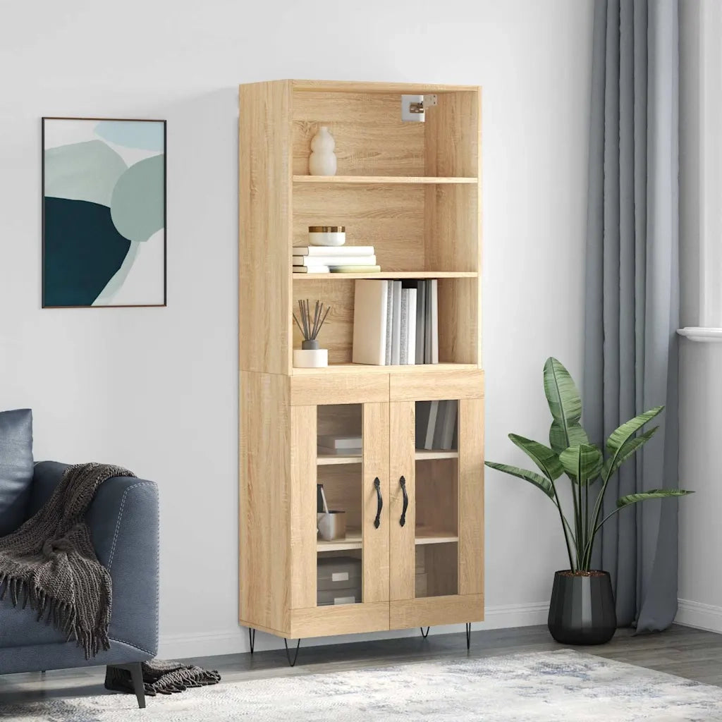 Credenza | Madia | Buffet da pranzo | Armadio da pranzo Rovere Sonoma 69,5x34x180 cm in Legno Multistrato
