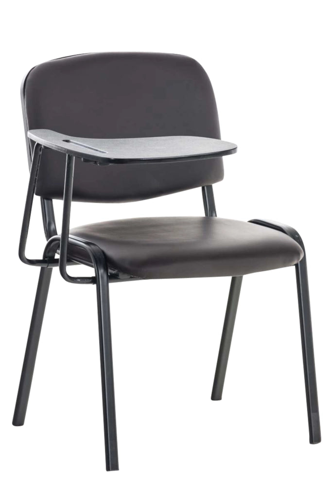 Set di 4 sedie Ken con tavolo pieghevole in similpelle marrone