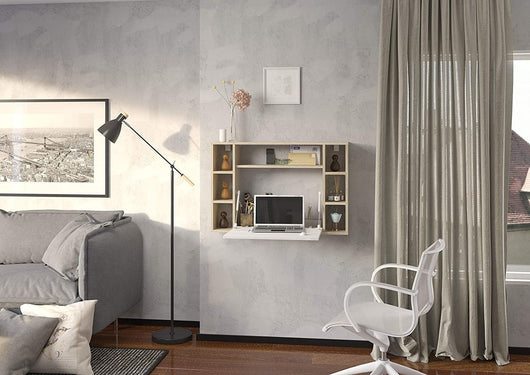 Mobile Mensola Scrivania pieghevole  rovere bianco 94 x 62h x 20cm(chiuso) 62(aperto)