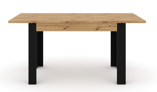 Tavolo allungabile NUKA 120/160x80x76 colore Rovere con gambe Nero opaco