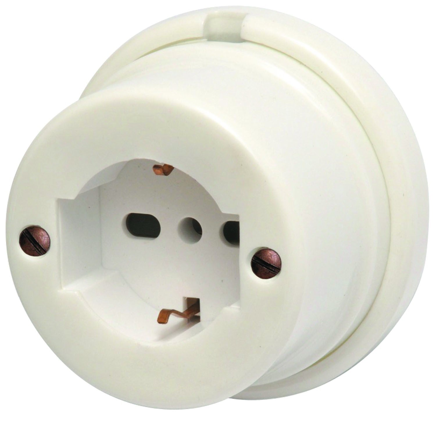 PRESA IN PORCELLANA STILE ANTICO BIPASSO / SCHUKO 10/16A