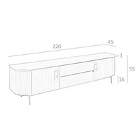 Porta TV noce e acciaio dorato lucido