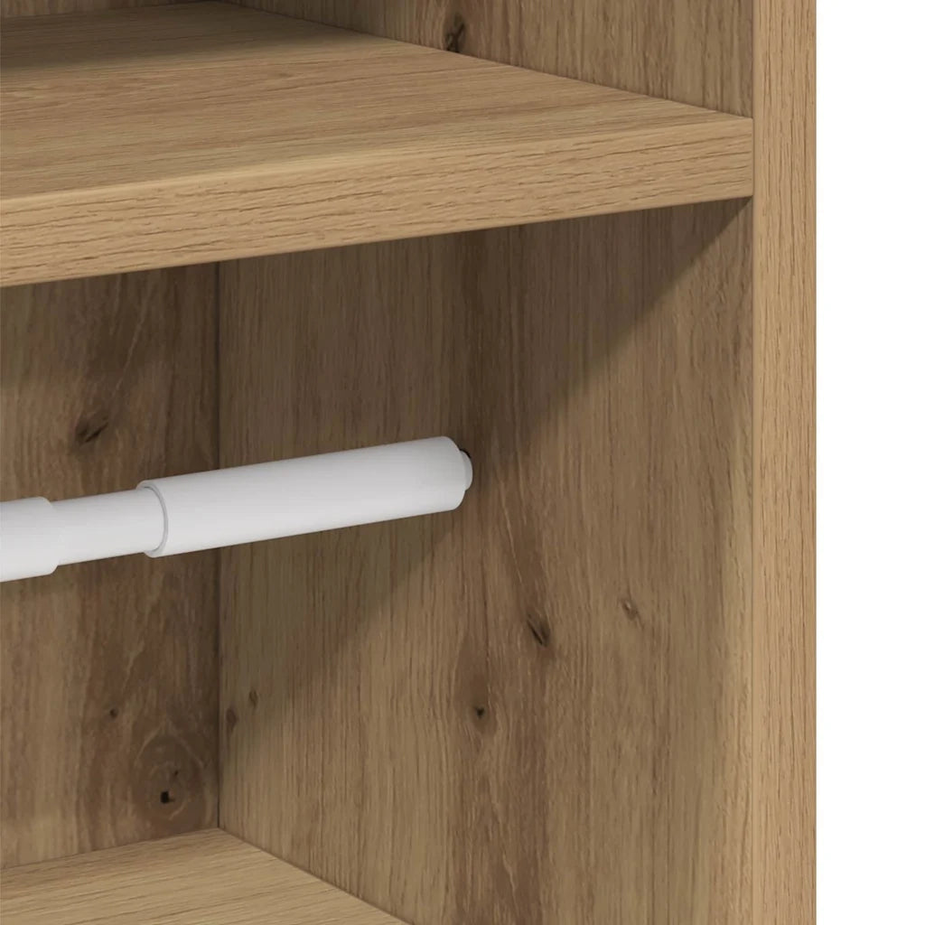 Mobile da Bagno con Portarotolo Rovere Artigianale 20,5x22x90cm 858505