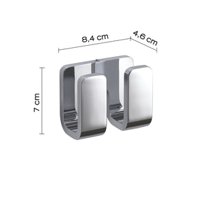 Appendiabiti doppio da muro in ottone, acciaio inox e Cromall 3228 Gedy serie OUTLINE Cromato