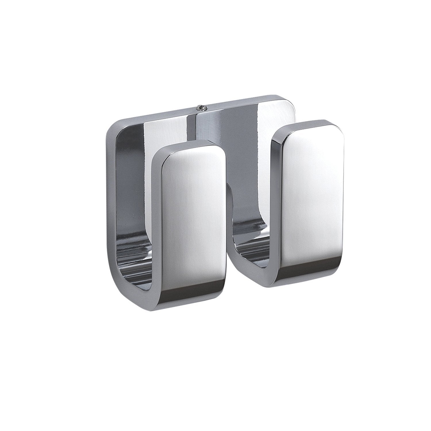 Appendiabiti doppio da muro in ottone, acciaio inox e Cromall 3228 Gedy serie OUTLINE Cromato