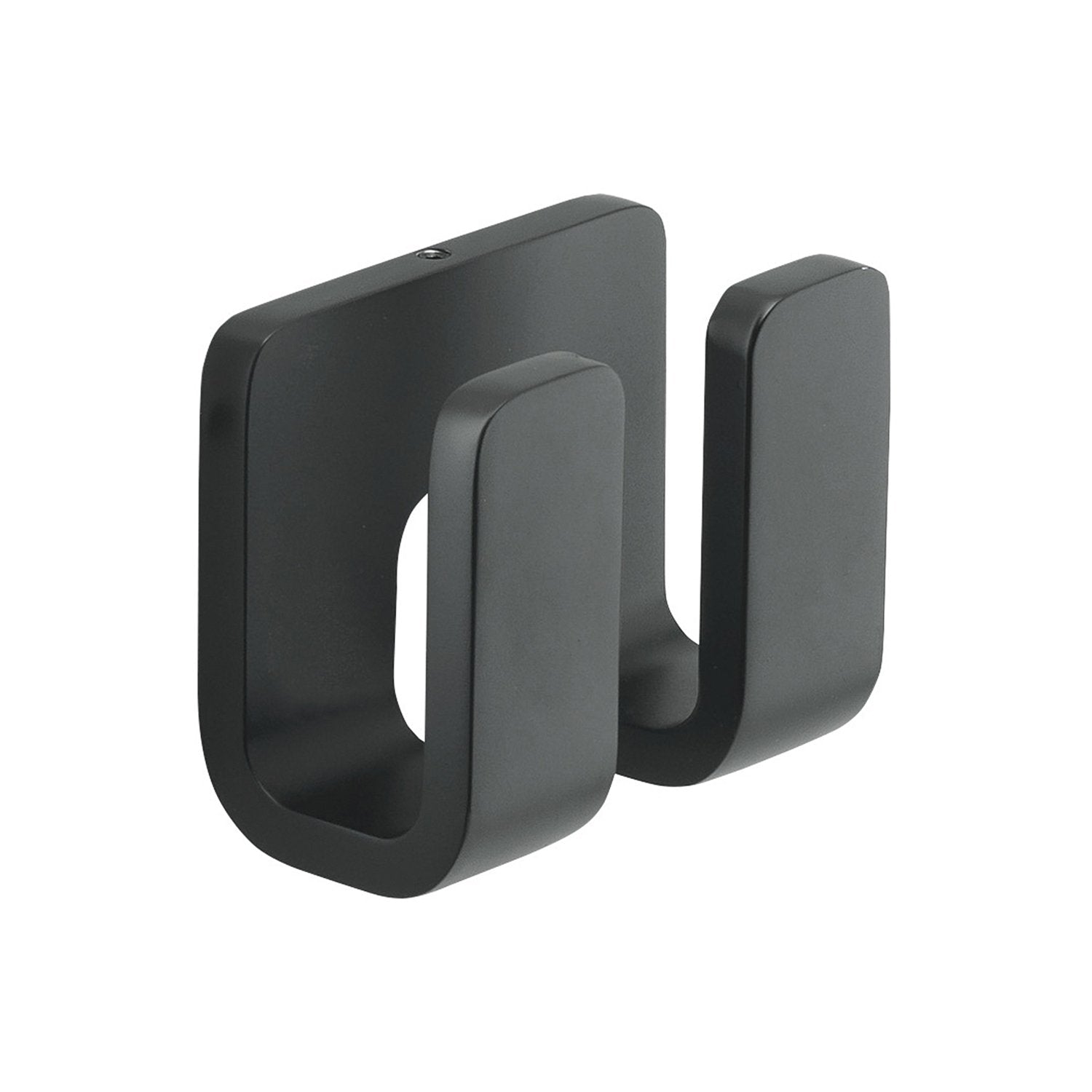 Appendiabiti doppio da muro in ottone, acciaio inox e Cromall 3228 Gedy serie OUTLINE Nero Opaco