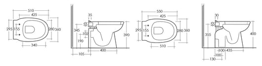 Vaso a terra serie karla con scarico a muro