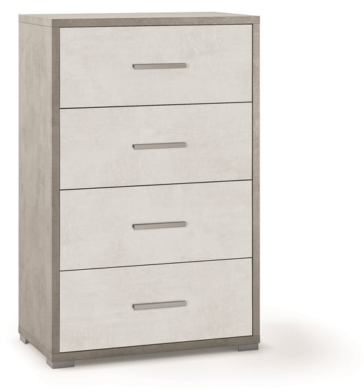 KIT MOBILE CASSETTIERA 4 H110 L71 P41 Cm STRUTTURA CEMENTO FRONTALE BIANCO SARMOG Db774k