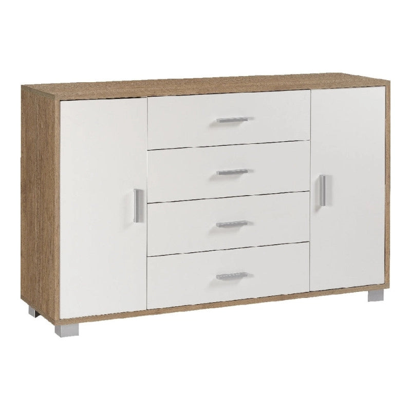 Mobile 2 Ante 4 Cassetti Kit Noce Stelvio cm 136x41x86h - Sarmog