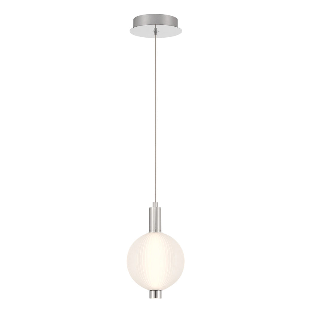 Sospensione Quintiesse Palmas sfera bianca nichel LED 12W