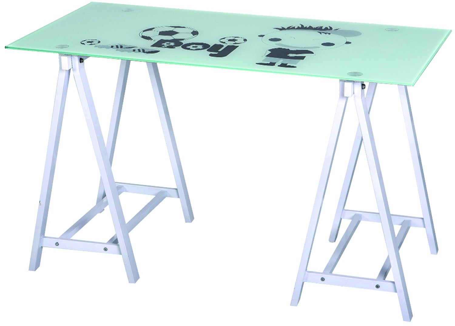 SCRIVANIA COMPUTER BOY IN ACCIAIO E VETRO L120xP60xH72 cm