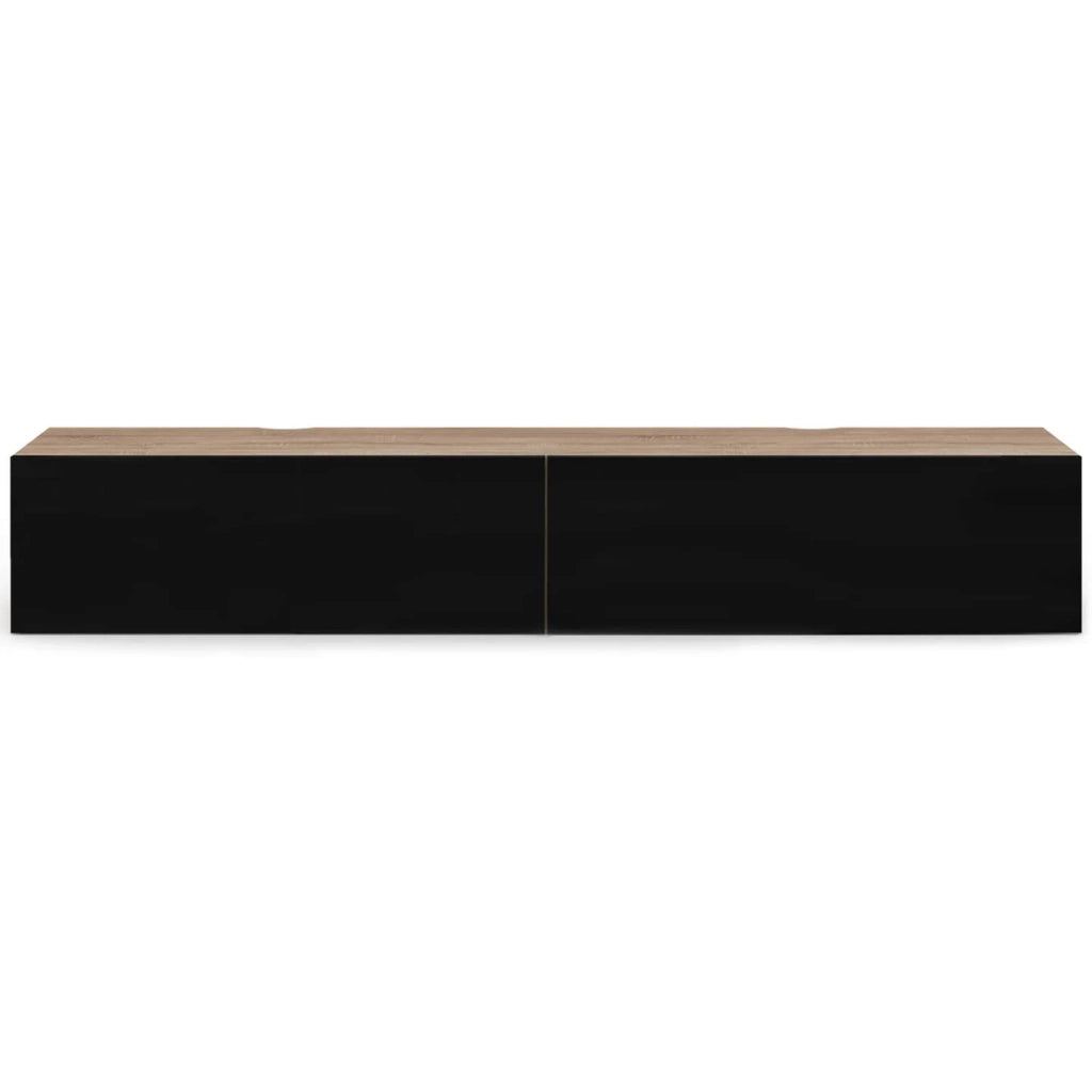 IDMarket - Mobile TV a parete 180 cm ELIO a 2 ante in legno e nero