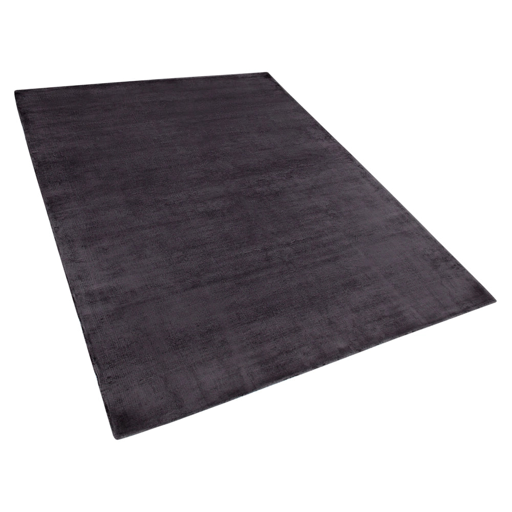 Tappeto in viscosa grigio scuro 140 x 200 cm a pelo corto capitonné moderno