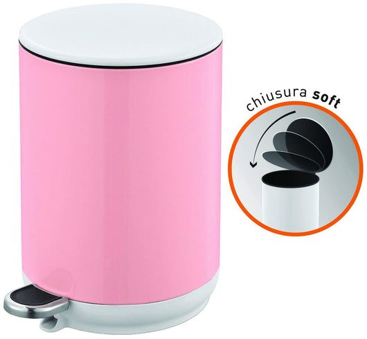 PATTUMIERA SECCHIO 5LT BRIXO LADY BIN PEDALE A CHIUSURA SOFT ROSA