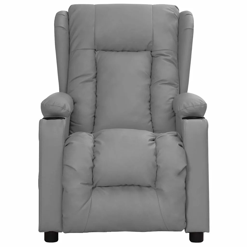 Divano Sedia-Poltrona Reclinabile Grigia in Similpelle 345561