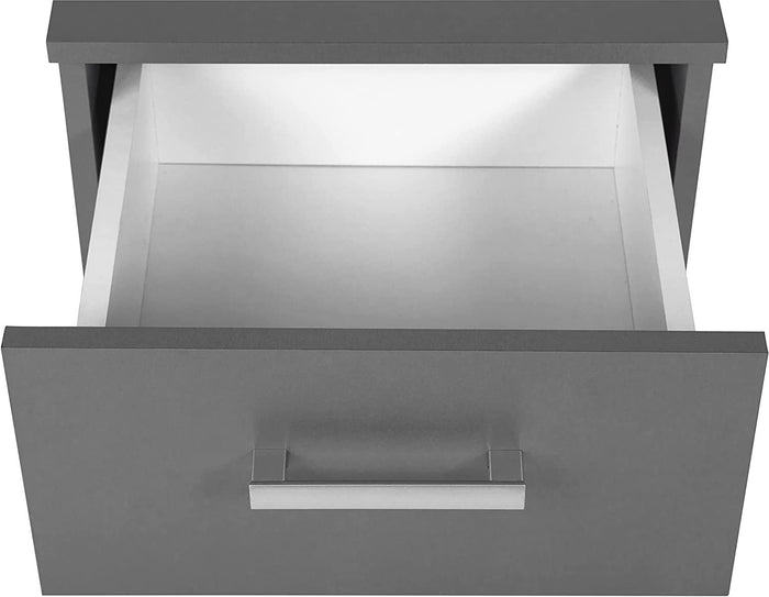 CASSETTIERA COMODINO ELENZIO 2 CASSETTI 41,2x40x58H CM GRIGIO GRAFITE