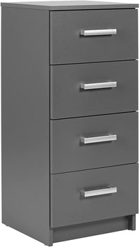 CASSETTIERA COMODINO ELENZIO 4 CASSETTI 41,2x40x91,5H CM GRIGIO GRAFITE