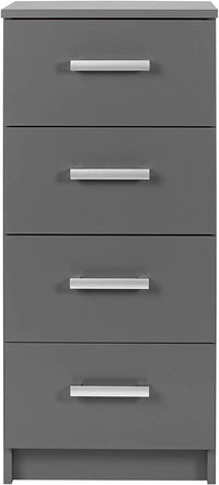 CASSETTIERA COMODINO ELENZIO 4 CASSETTI 41,2x40x91,5H CM GRIGIO GRAFITE