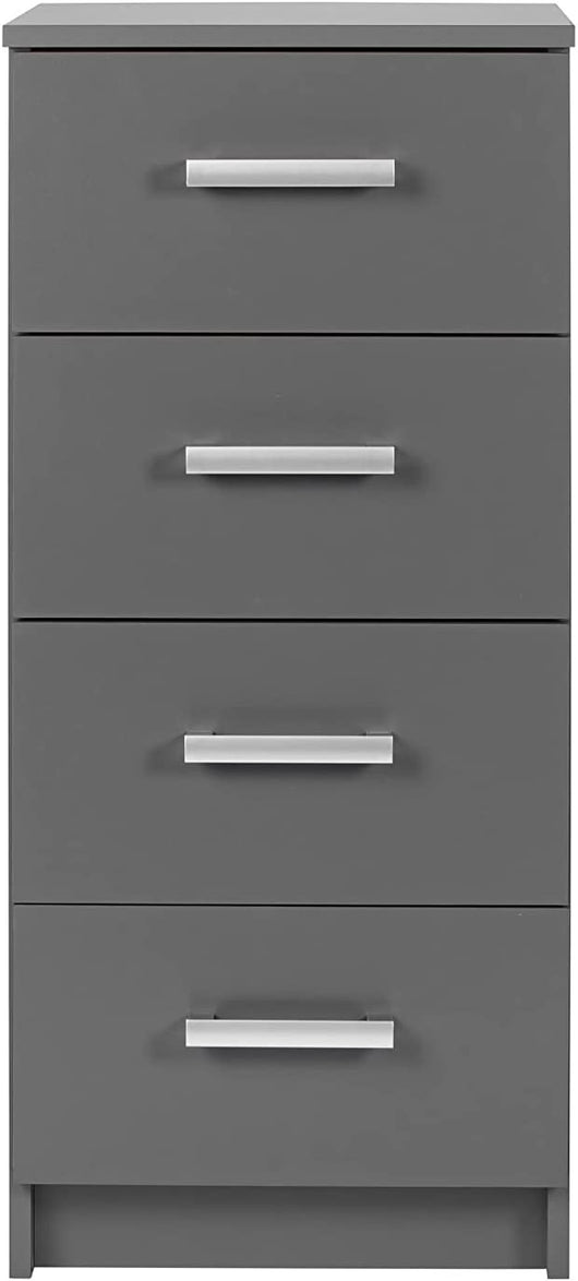 CASSETTIERA COMODINO ELENZIO 4 CASSETTI 41,2x40x91,5H CM GRIGIO GRAFITE