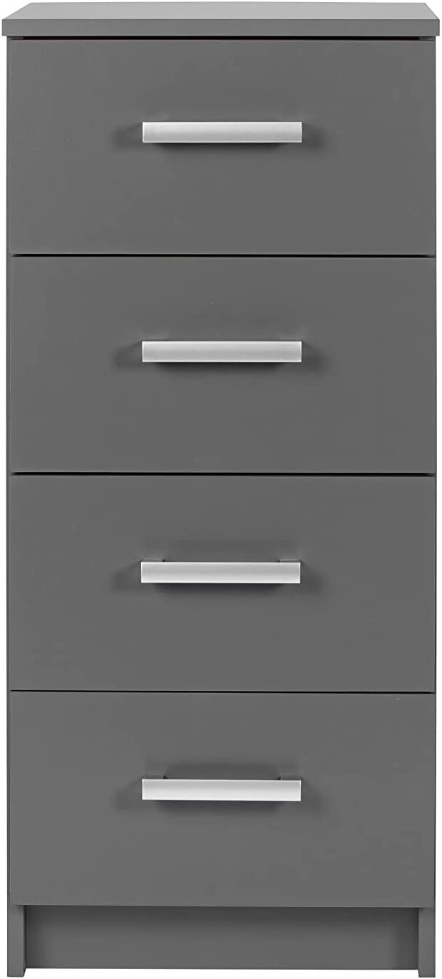 CASSETTIERA COMODINO ELENZIO 4 CASSETTI 41,2x40x91,5H CM GRIGIO GRAFITE