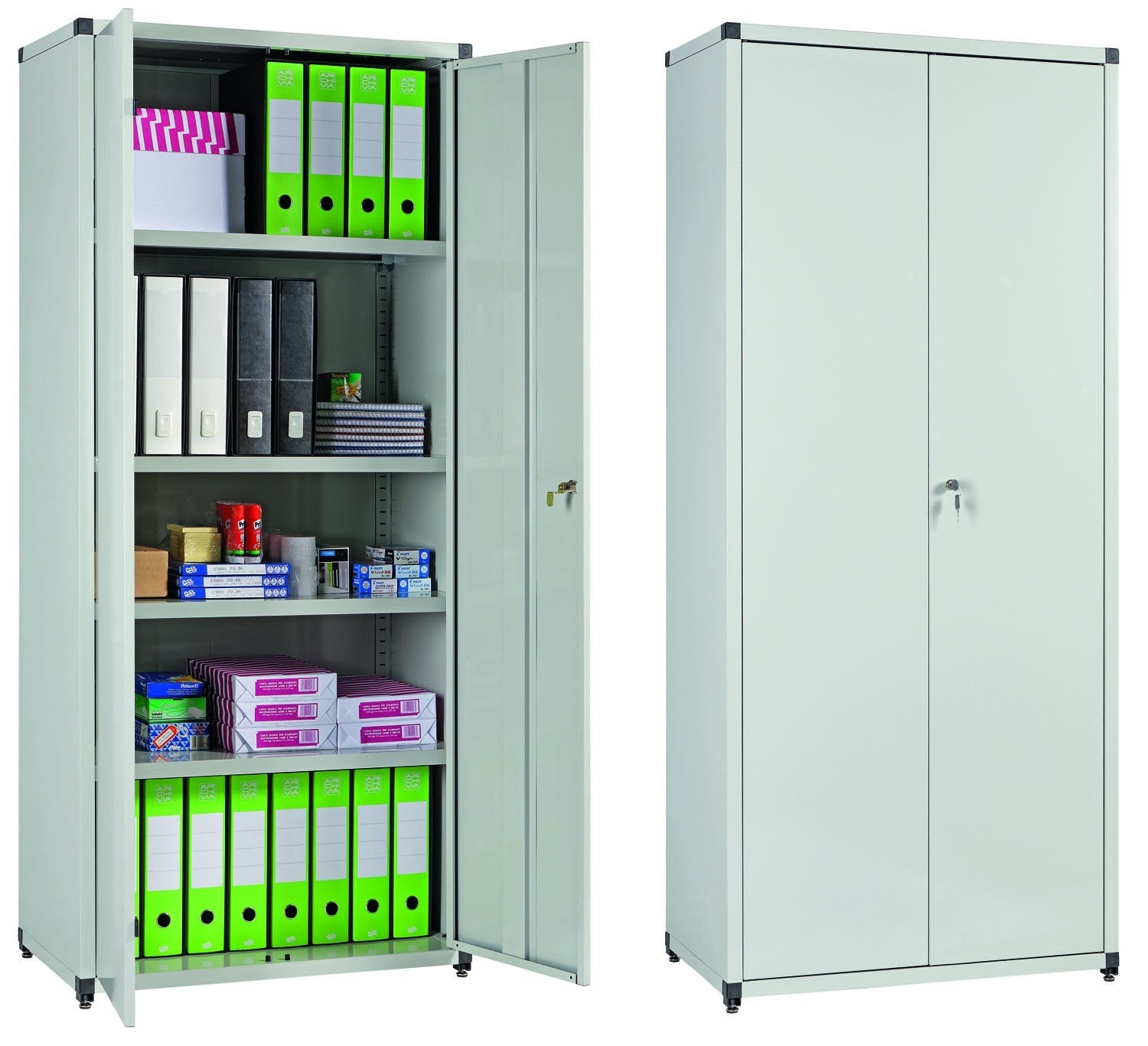 ARMADIO TUTTO PIANI METALLO 4 PIANI REGOALBILI 183X44X80 MAXI80G