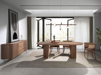 Credenza noce e acciaio dorato lucido