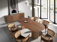 Credenza noce e acciaio dorato lucido