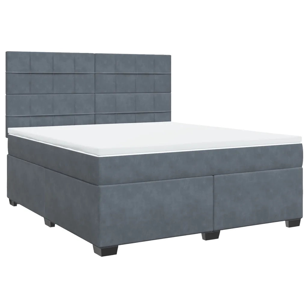 Giroletto a Molle con Materasso Grigio Scuro 180x200 cm Velluto 3290979