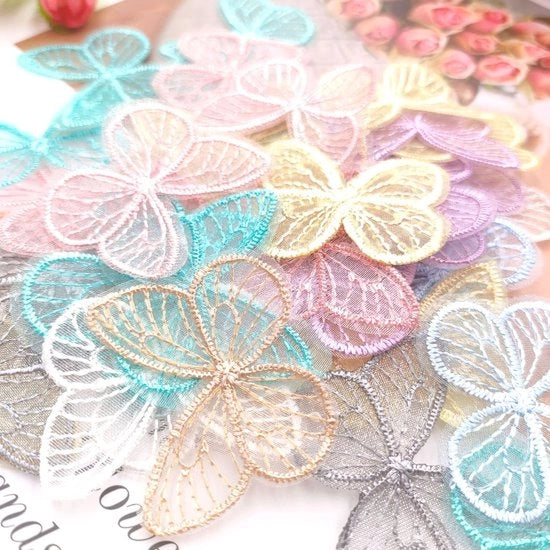 Applicature Decorative 20 pezzi - Cotone - Ricamate - Decorazione - Per Abbigliamento/Tasche - 3,5 x 4,5 cm - Lavabile e Sostenibile - Ricamate per Abbigliamento