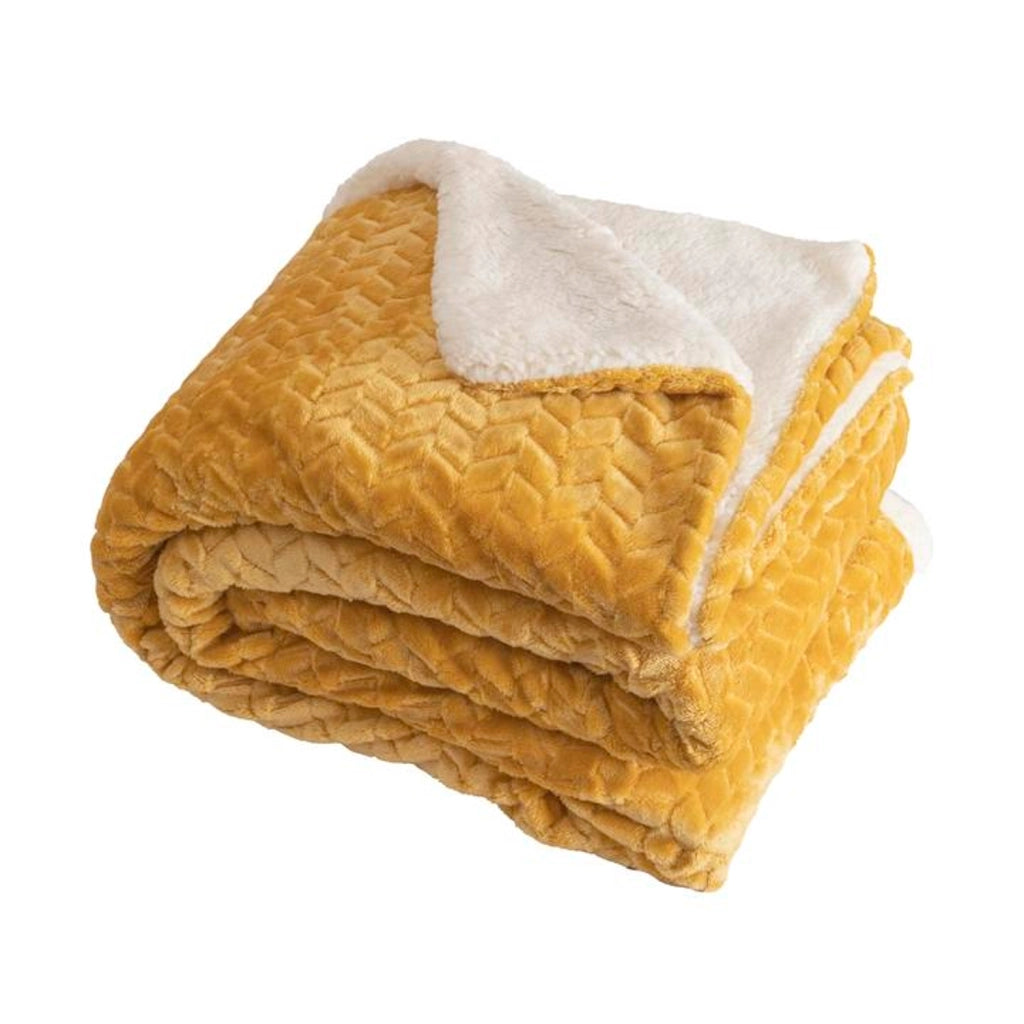 Coperta a quadri gialla 180x220cm SHERVALD