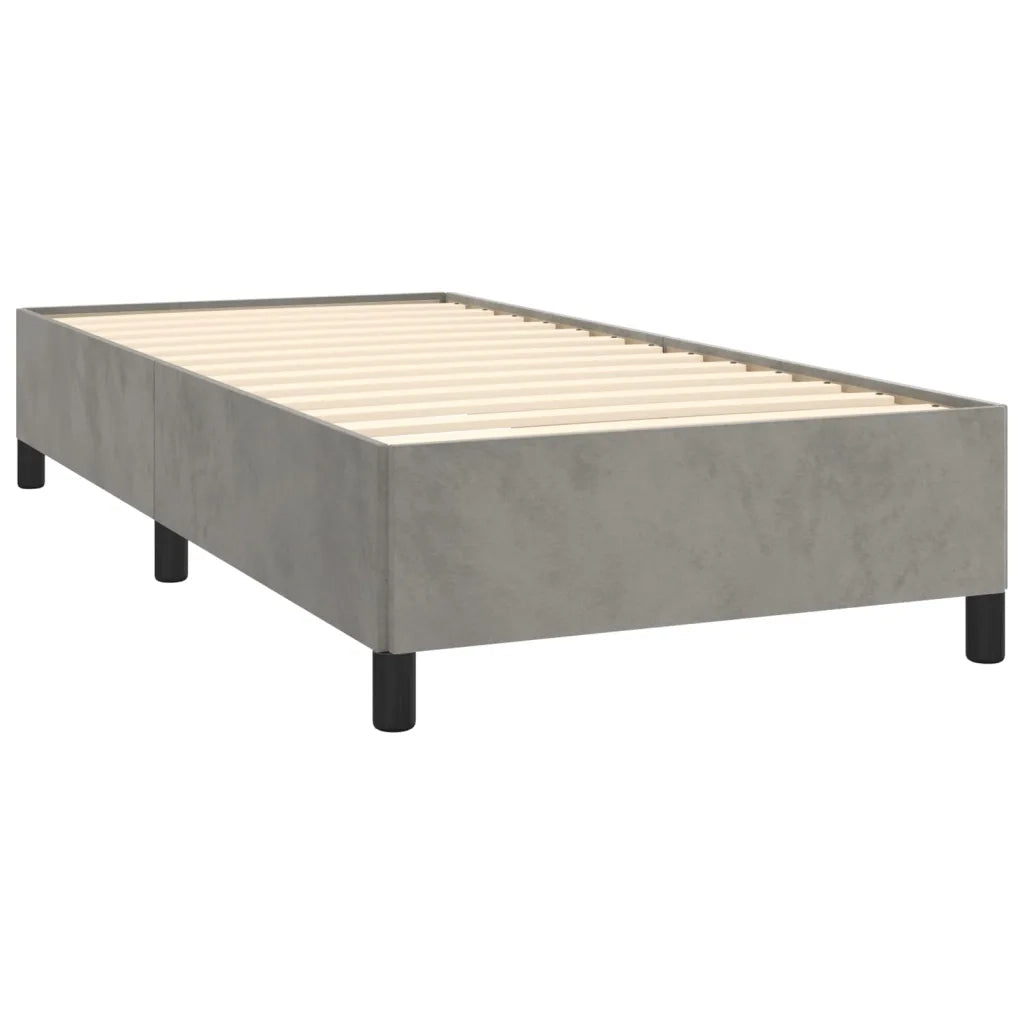 Giroletto a Molle con Materasso Grigio Chiaro 80x200 cm Velluto cod mxl 59640