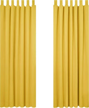 Gordini isolamento acustico tende spesse oscuramento lacci invernali, 245 x 140 cm (altezza x larghezza), giallo senape, set da 2