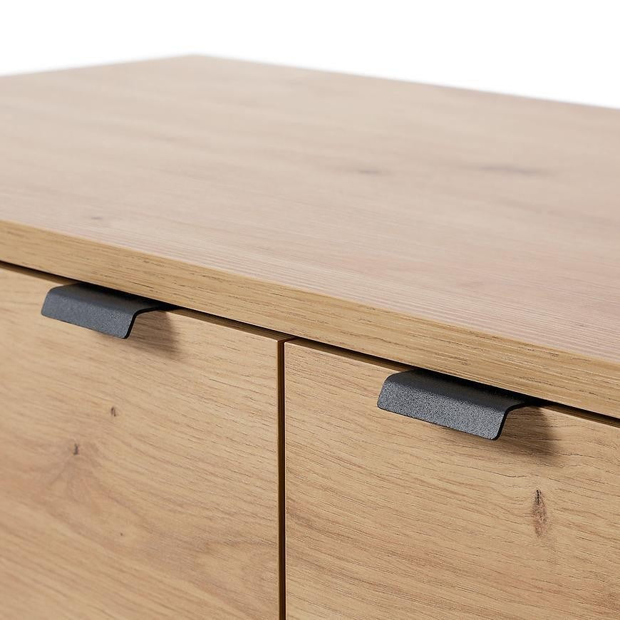 MOBILE VETRINA ARMADIO CREDENZA SOGGIORNO QUERCIA NERO 133x93x39cm AMBER