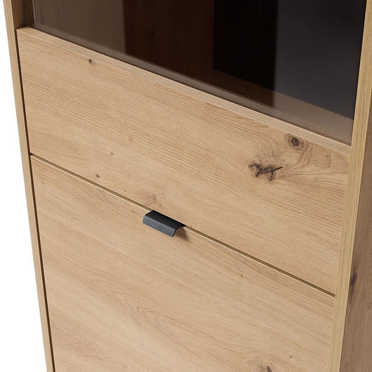 MOBILE VETRINA ARMADIO CREDENZA SOGGIORNO QUERCIA NERO 197x53x39cm AMBER