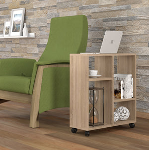 MOBILE TAVOLINO CON RUOTE PORTA PC COMODINO UFFIO CASA ROVERE 65x60x20cm TRASCO