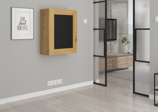 MOBILE MENSOLA SCRIVANIA PIEGHEVOLE ROVERE NERO OPACO 90 x 60 x 145 cm TILT