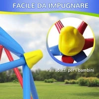 Cupola per Arrampicata Bambini 3-8 Anni, Struttura in Metallo per 4 Bimbi, Ø183x90cm, Multicolore