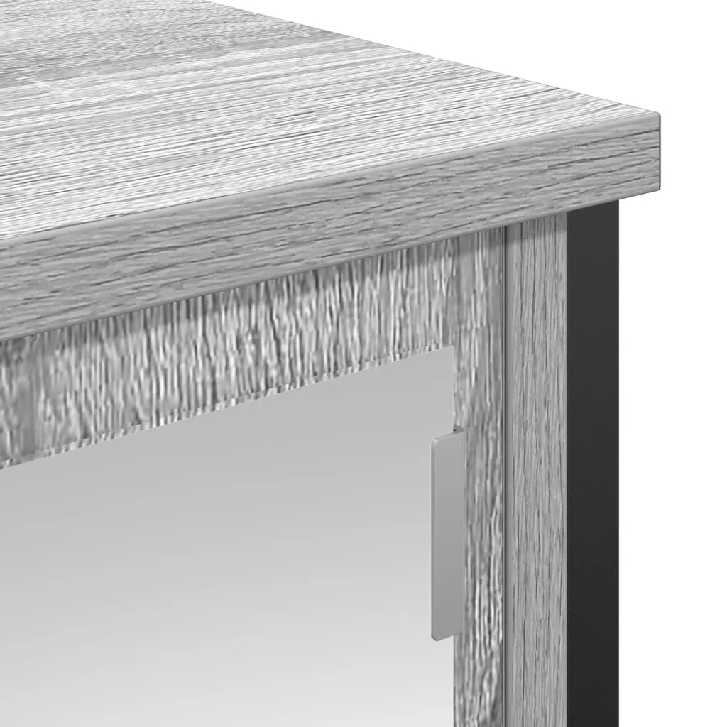 Pensile da Bagno | Armadio da bagno con Specchio Grigio Sonoma 60x21x60 cm