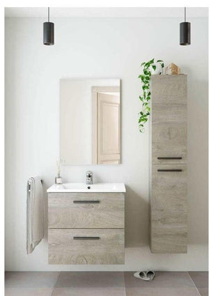 KIT MOBILE COLONNA SOSPESA 2 ANTE  150x30x25cm ROVERE ALASKA