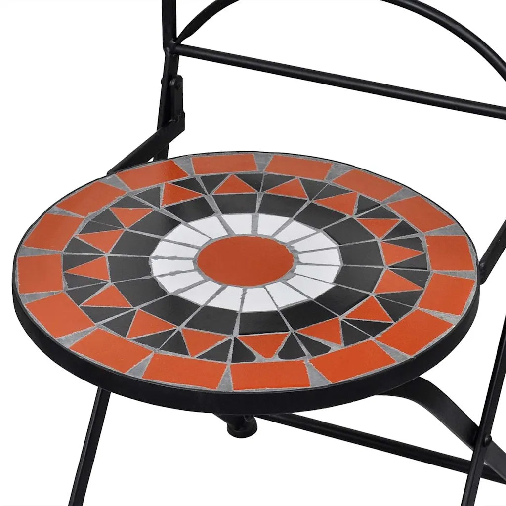 Sedie da Bistrot Pieghevoli 2 pz Ceramica Terracotta e Bianco cod mxl 14113