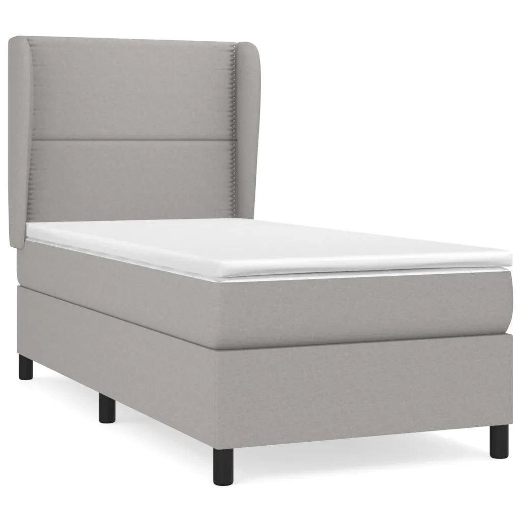 Giroletto a Molle con Materasso Grigio Chiaro 90x190 cm Tessuto