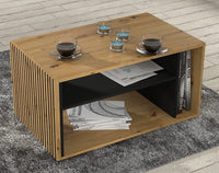 MOBILE TAVOLINO DA CAFFE' PORTA PC AURIS 87x55x45cm NERO OPACO ROVERE