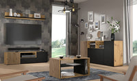 MOBILE TAVOLINO DA CAFFE' PORTA PC AURIS 87x55x45cm NERO OPACO ROVERE