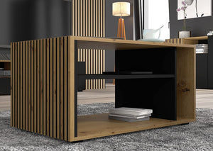 MOBILE TAVOLINO DA CAFFE' PORTA PC AURIS 87x55x45cm NERO OPACO ROVERE