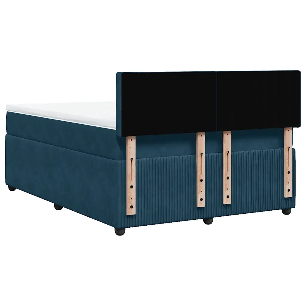Giroletto a Molle con Materasso Blu 140x200 cm in Velluto 3290074