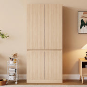 Armadio 2 ante 70x40x170 cm - Xylo - con grandi ripiani, colore legno naturale